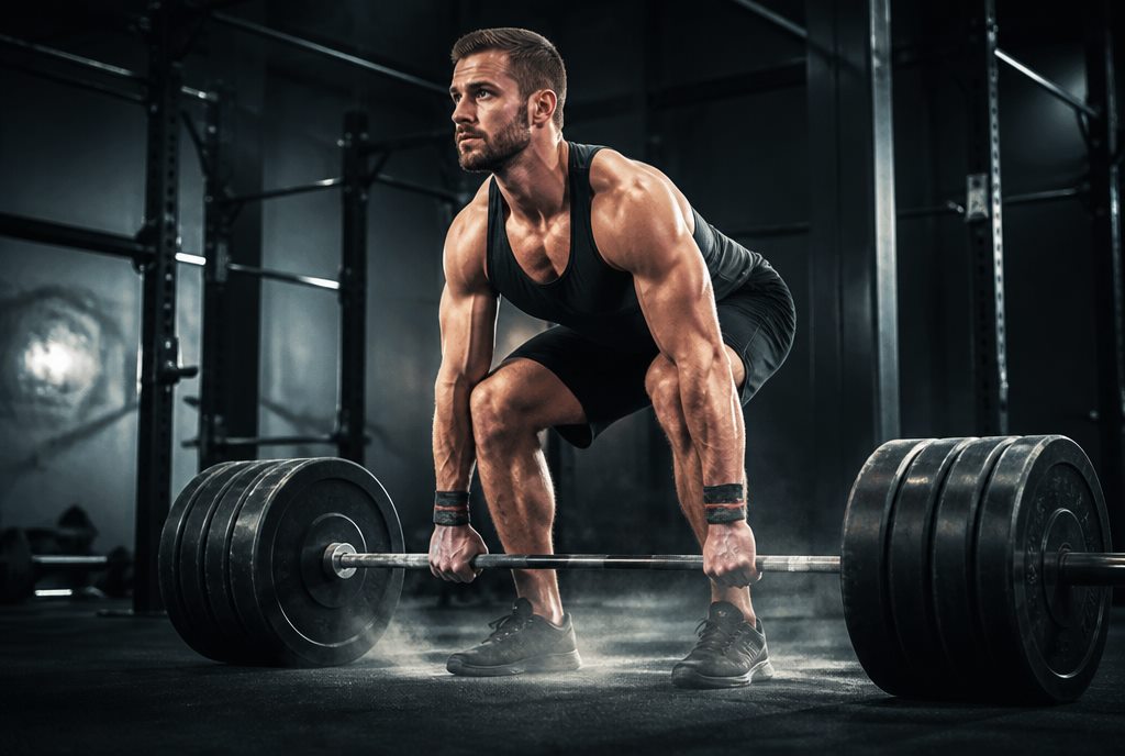 Athlete lifting a barbell