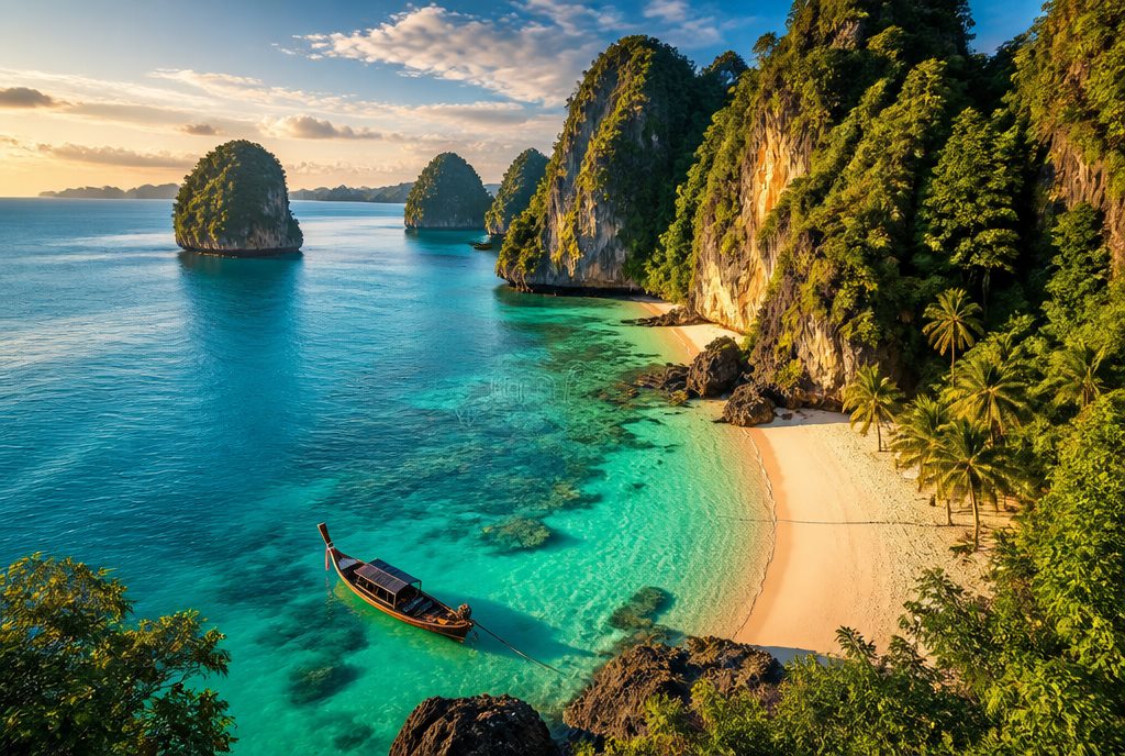Wander & Co. travel booking website — tropical island journey