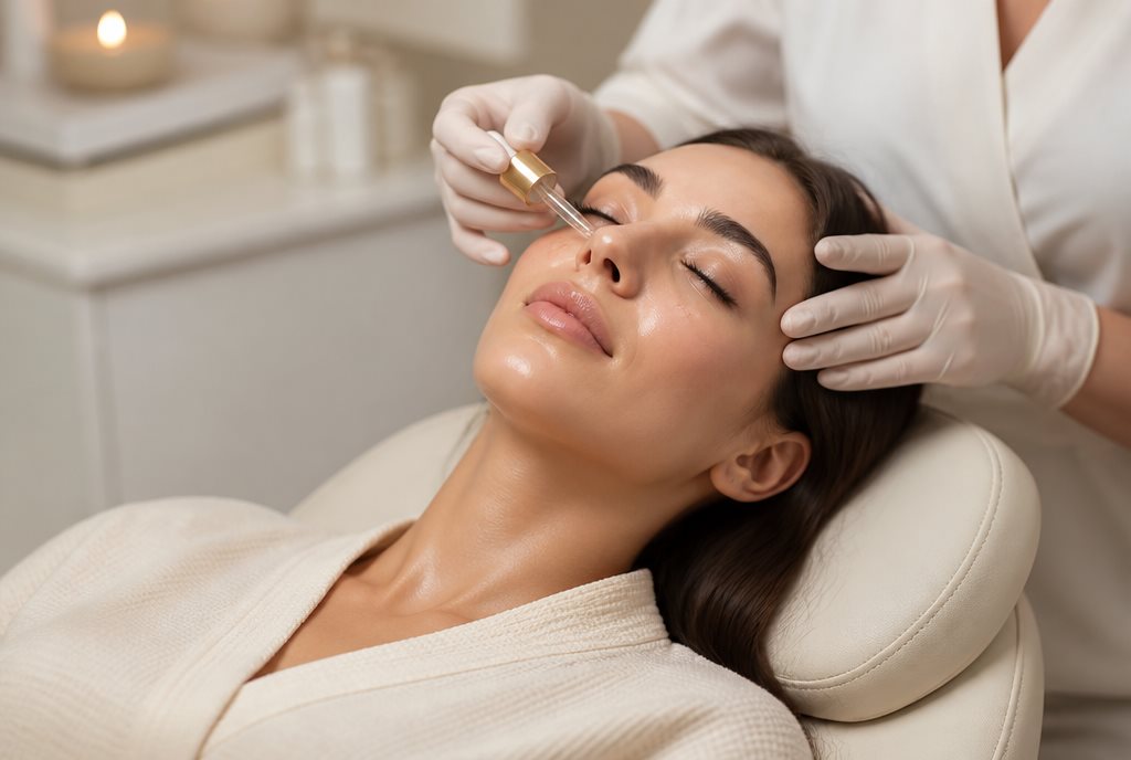 A calm medical facial treatment at Lumine clinic